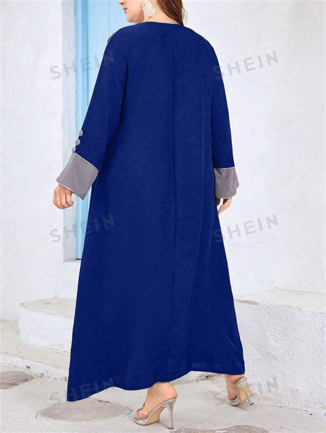 Shein Najma Plus Size Women S Elegant Simple Arab Style Daily Dress