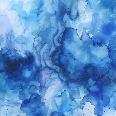 blue  white painting   blue abstract watercolor premium ai