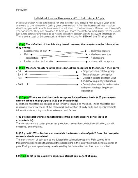 Individual Review Homework 2 Psyc Individual Review Homework 2