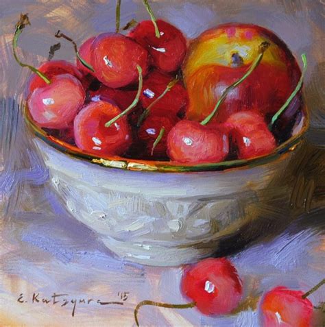 DPW Original Fine Art Auction Nectarine And Cherries Elena