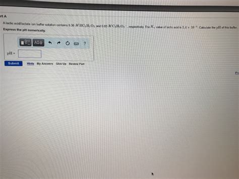 Solved A Lactic Acid Lactate Ion Buffer Solution Contains Chegg
