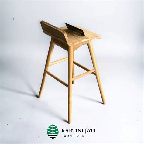 Jual Kursi Cafe Bar Kayu Jati Tinggi Dudukan 75cm Bahan Kayu Jati