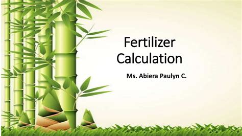 Fertilizer Calculation Powerpoint Presentation Ppt