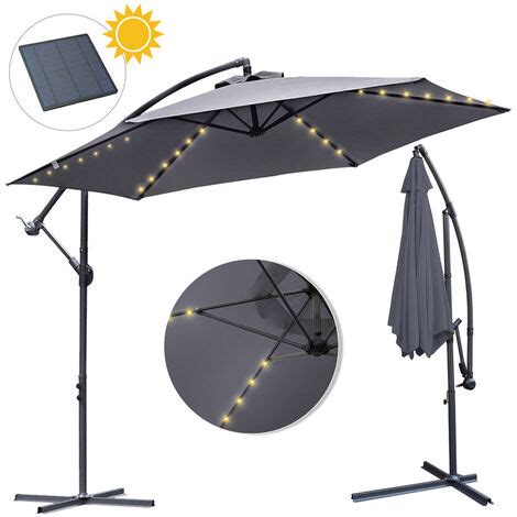 Tolletour Parasol Avec Led X Cm Upf Rotation