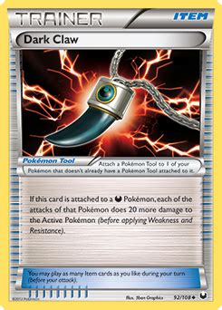 Dark Claw Black WhiteDark Explorers TCG Card Database Pokemon