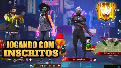 FREE FIRE AO VIVO JOGANDO INSCRITOS RUMO AO DESAFIANTE