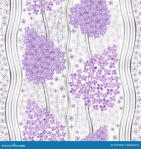 Modello Senza Cuciture Con I Fiori Lilla Illustrazione Di Vettore