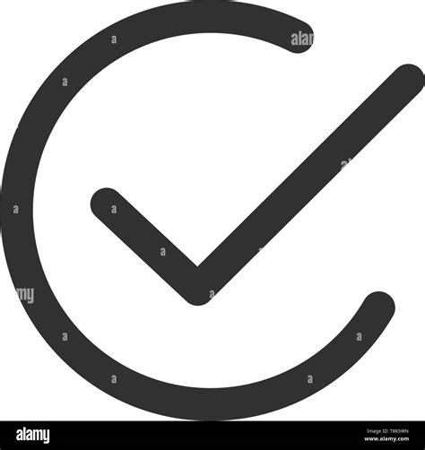 Check Mark In Circle Vector Illustration Isolated On White Stock