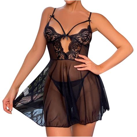 Lingerie For Women Lace Babydoll Sexy Mini Chemise Mesh Wedding Nightie