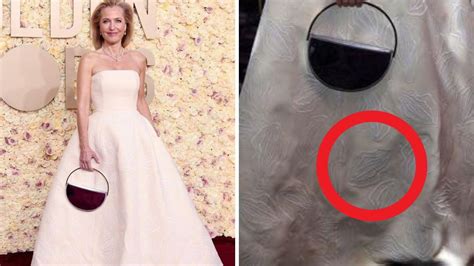 Glaring Issue With Gillian Andersons Vagina Dress At Golden Globes