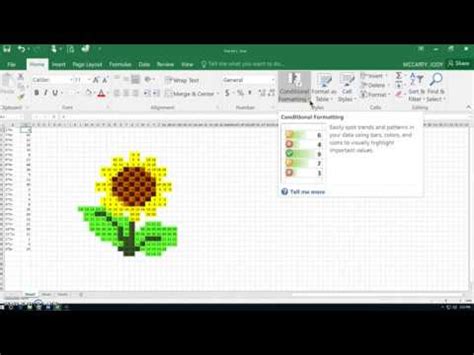 MS Excel Pixel Art Step 4 - YouTube