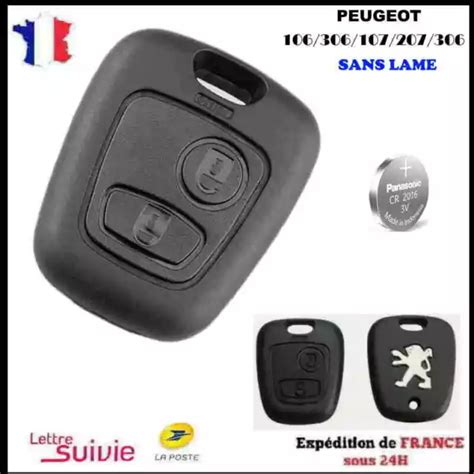 BoÎtier De Coque Clé Peugeot 107207307407807 2 Bts Avec Vis Sans