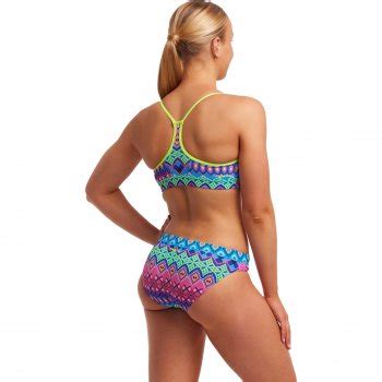 Funkita Swim Crop Bikini Top Women Kris Kringle Bike