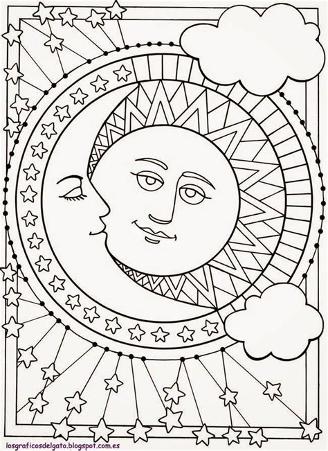 Sol Y Luna Para Colorear E Imprimir - Mahilanya