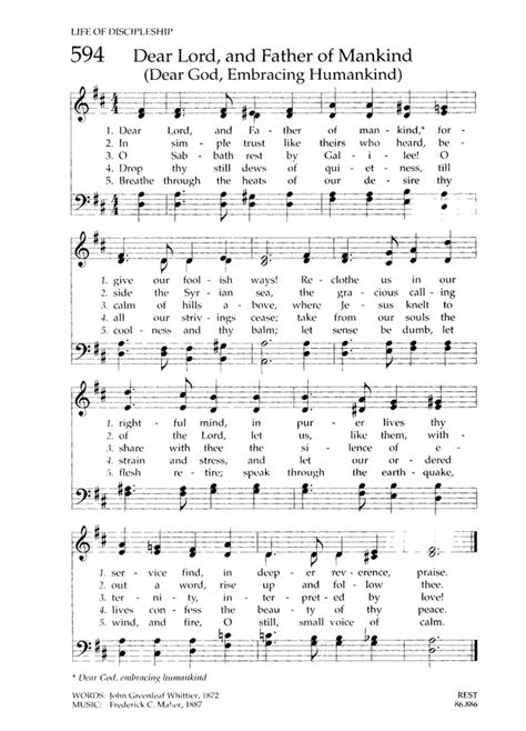 Chalice Hymnal Dear Lord And Father Of Mankind Hymnary Org