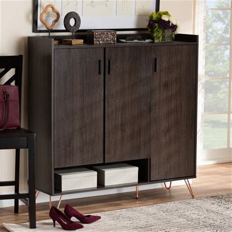 Everly Quinn Pairs Solid Wood Shoe Storage Cabinet Wayfair