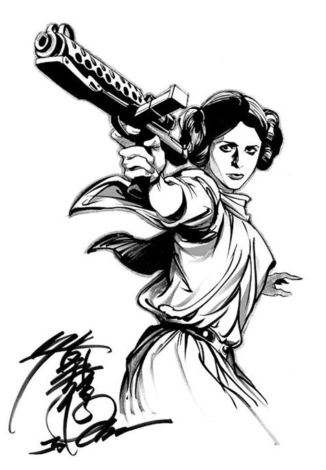 Princess Leia Sketch At Explore Collection Of