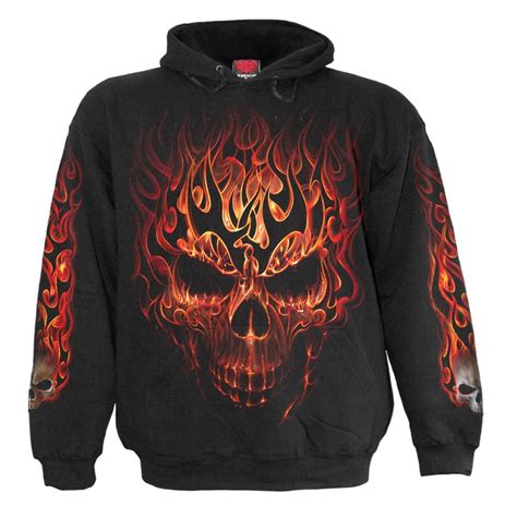 Daily Goth Totenschädel Kapuzenpullover Skull Blast Kapuzenpullover