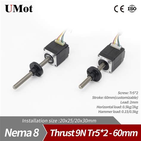 Factory Sales Nema Mm Mini Micro Stepper Linear Motor With Lead