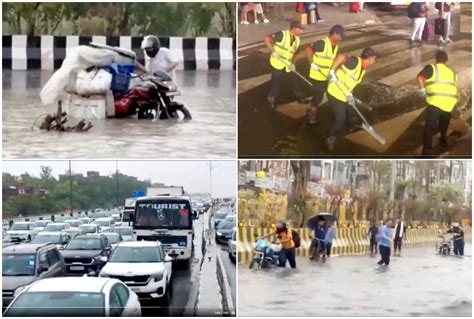 Waterlogging Traffic Jams Reported In Several Areas Of Delhi After