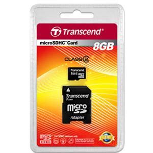 Transcend TS8GUSDHC2 8GB Micro SDHC Class 2 Memory Card TS8GUSDHC2