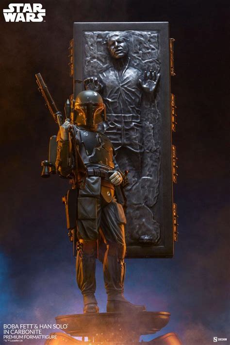 Statuette Premium Format Boba Fett And Han Solo In Carbonite