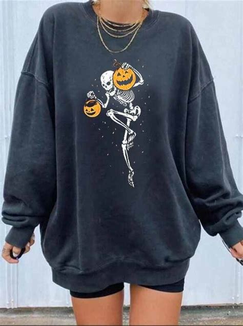 Halloween Skeleton Sweatshirt - Grunge Clothing Store