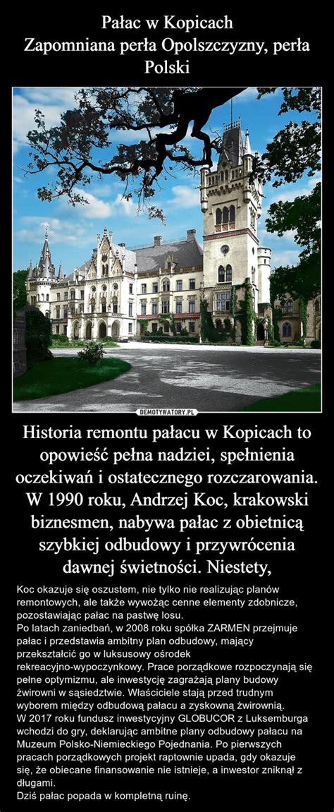 Pa Ac W Kopicach Zapomniana Per A Opolszczyzny Per A Polski Historia