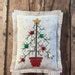 Cross Stitch Button Tree Christmas Ornament Folk Art Tree Decor