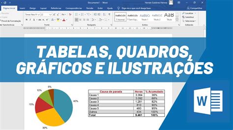 Como Inserir Tabelas Quadros Gráficos e Ilustrações no Word YouTube