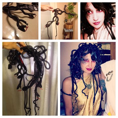 DIY medusa costume - Medusa snake hair head band. I made this using