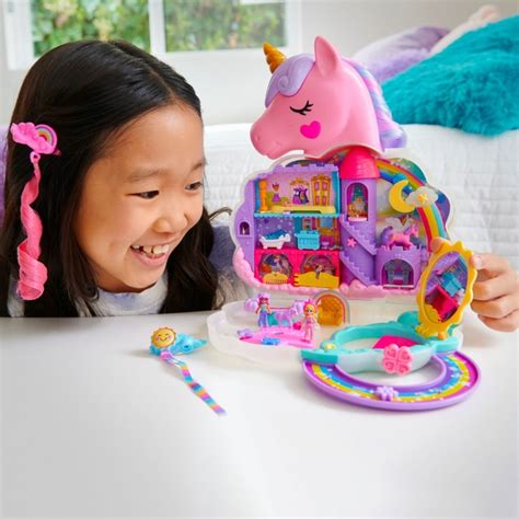 Polly Pocket Rainbow Unicorn Salon Playset Smyths Toys UK