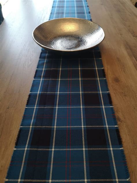 Scottish Blue Tartan Plaid Table Runner Etsy