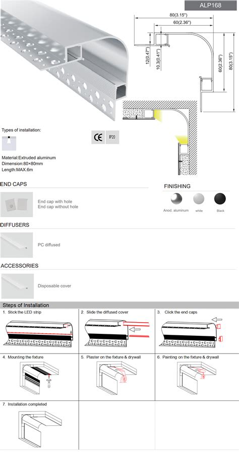 Mm Drywall Recessed Led Strip Channels For Cove Lighting