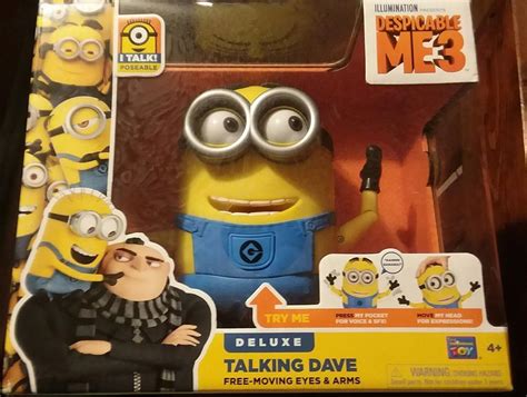 Despicable Me Deluxe Talking Minion Dave Action Figure 2 3 Thinkway Toys New 1937092675