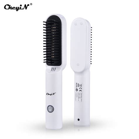 CkeyiN In Ceramic Hair Straightener Wireless Hair Straightening Comb Brush Rechargable Hot