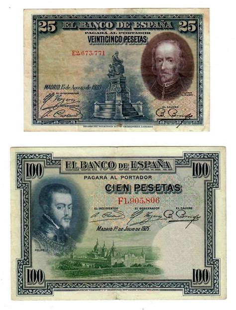 Banknoten Spanien 25 100 Pesetas 1928 Kaufen Auf Ricardo