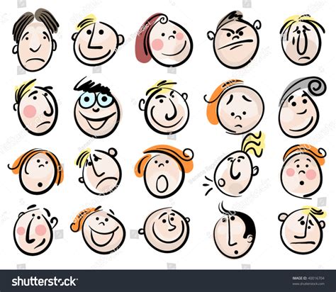 Cartoon Face Vector People Stock Vector 40016704 - Shutterstock