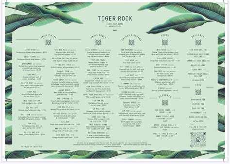 Tiger Rock Liverpool S Full Menu Online