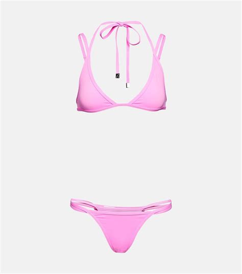 Buy THE ATTICO Halterneck Bikini Pink At 30 Off Editorialist