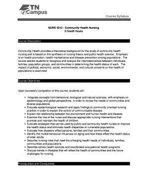 Fillable Online Tnecampus NURS 4213 Community Health Nursing