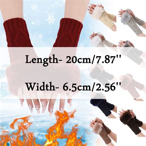 Huhua Christmas Fingerless Gloves For Women Winter Gloves Women Warm Glove Windproof Elastic