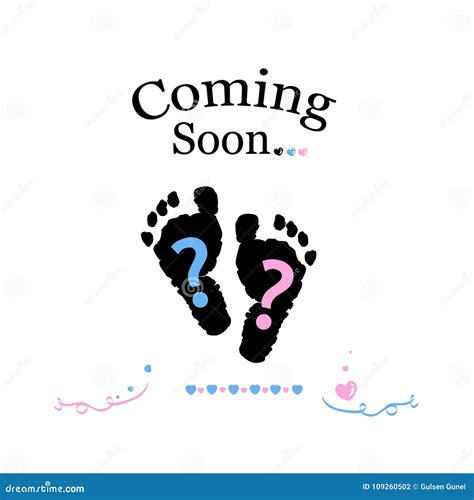 Coming Soon Baby Baby Gender Reveal Symbol Stock Vector Illustration