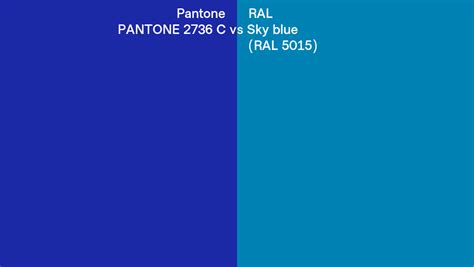 Pantone 2736 C Vs RAL Sky Blue RAL 5015 Side By Side Comparison