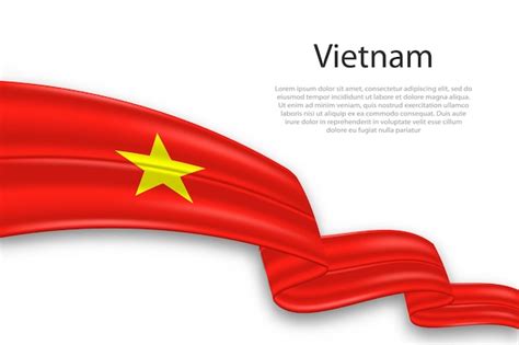 Abstracto Bandera Ondulada De Vietnam Sobre Un Fondo Blanco Vector