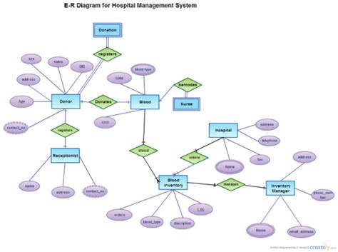 E R Diagram Of Bloodbank Computers Hub