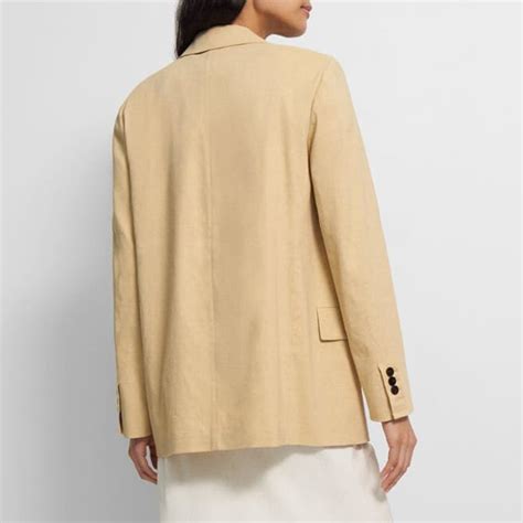 Sand Double Breasted Linen Blend Jacket Brandalley