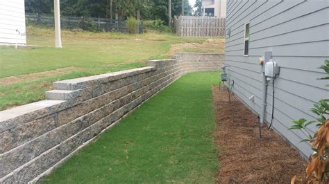 Retaining Wall Surrounding New Construction – Landscaping, Lawn Care and Retaining Walls ...