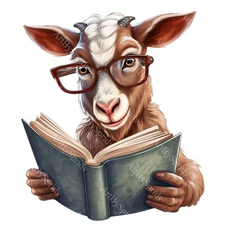 cartoon animal reading  book