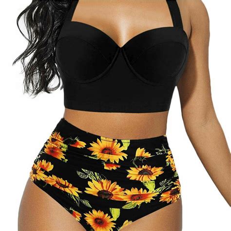 Wholesale Latest Custom Flower Printing Pattern Swimsuit Two Piece